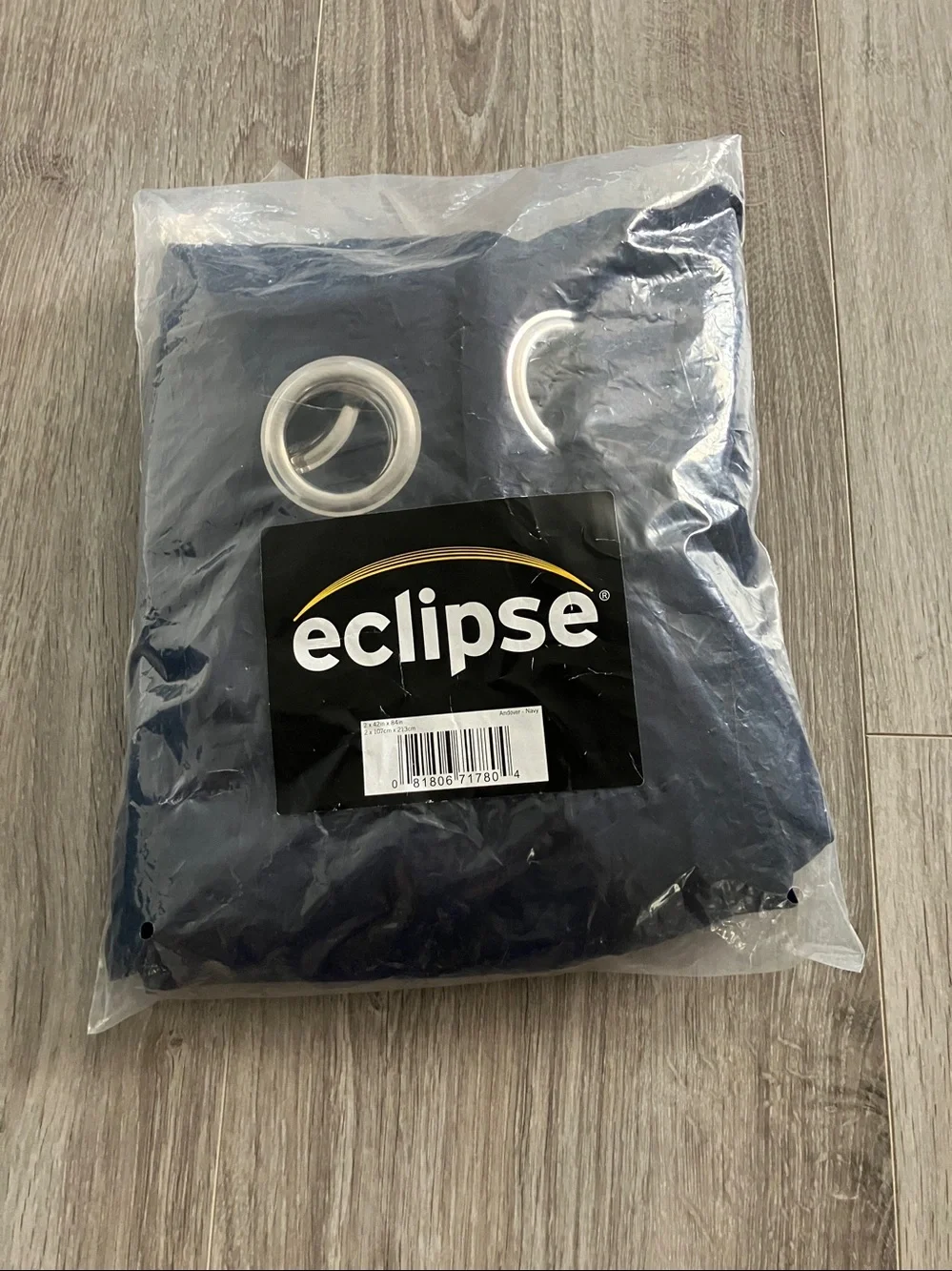 NEW-ECLIPSE Andover - Solid Thermal Triple Weave Blackout Curtains | Navy Blue